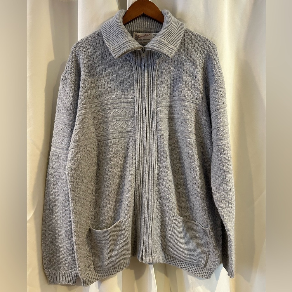 Clipper Mist‎ Men’s Vintage Gray Cardigan XL